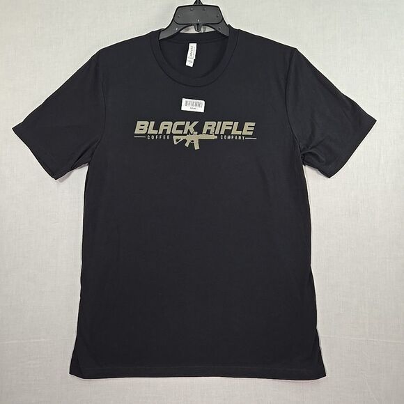 Black Rifle Coffee T-Shirt Black Short Sleeve Men's L Army Green Logo Chest Gun - Picture 1 of 7
